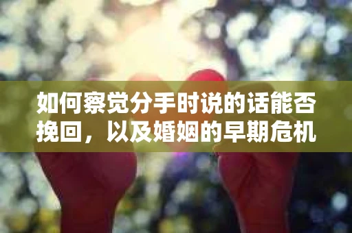 如何察觉分手时说的话能否挽回，以及婚姻的早期危机信号？